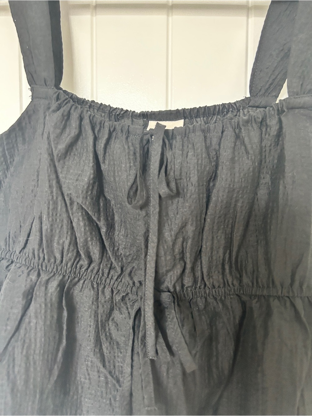 a new day Black Smocked Peplum Camisole with Wide Straps - Picture 2 of 3